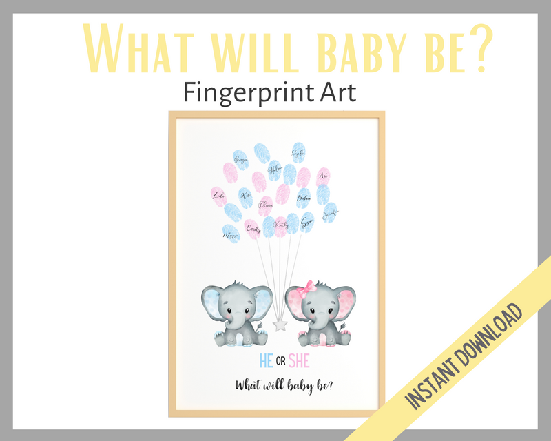 What will Baby Be? fingerprint art