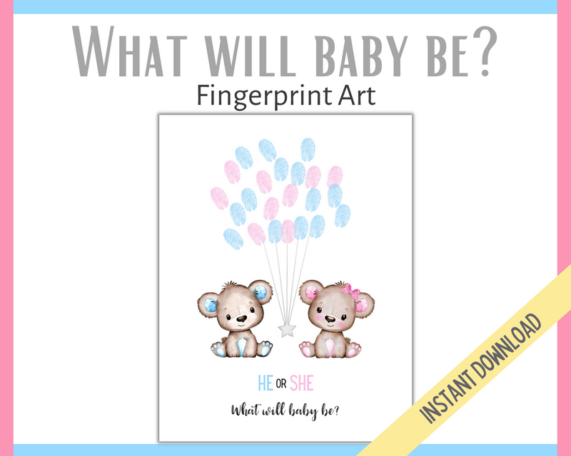What will Baby Be? fingerprint art