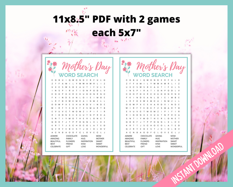 Mother's day word search