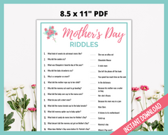 Mother's day riddles game