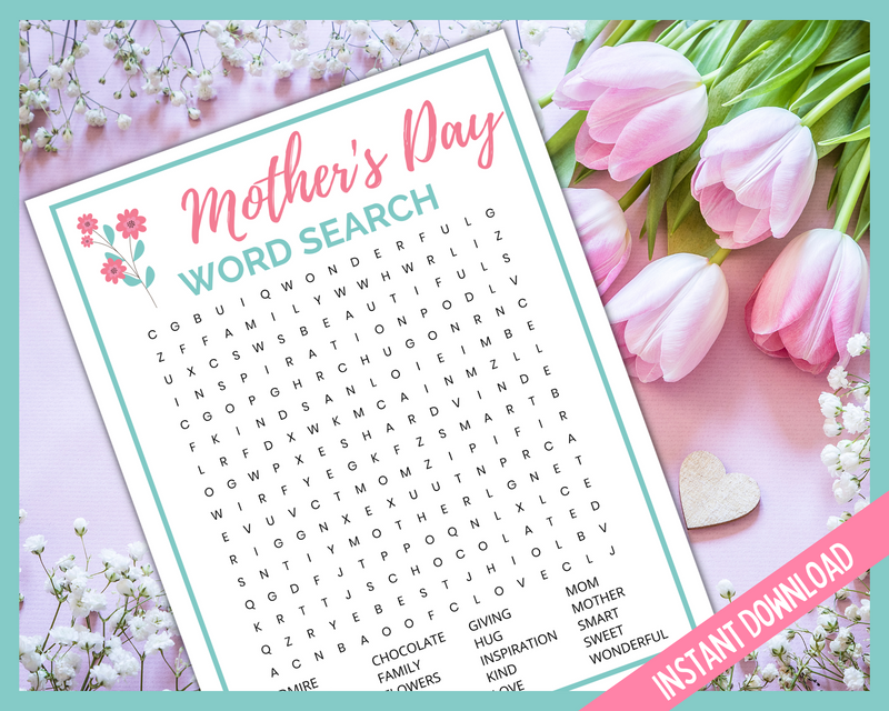Mother's day word search printable