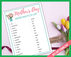 Celebrity Moms Match up Printable