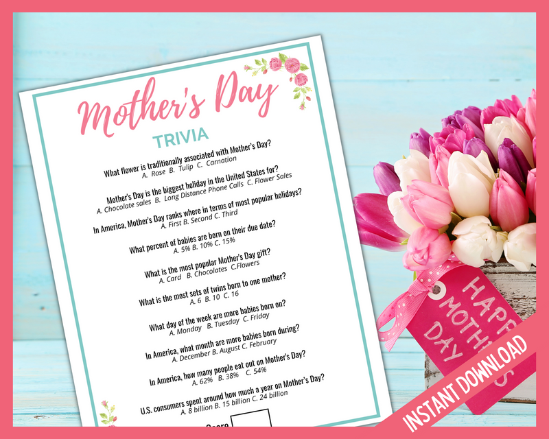 Mother's Day Trivia Game Printable