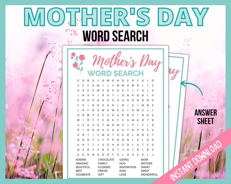 Mothers Day Word Search Game