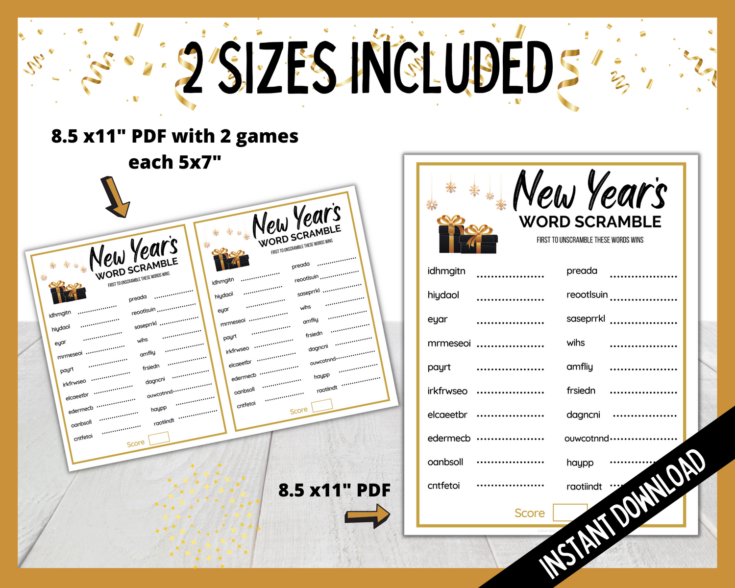 New Year's Word Scramble – LittleHaloJ