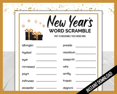 New Years word scramble