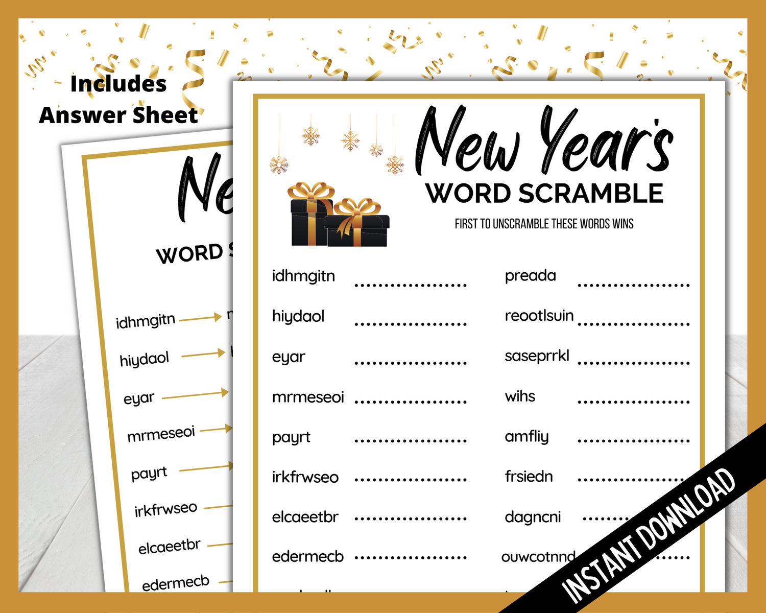 New Year's Word Scramble – LittleHaloJ