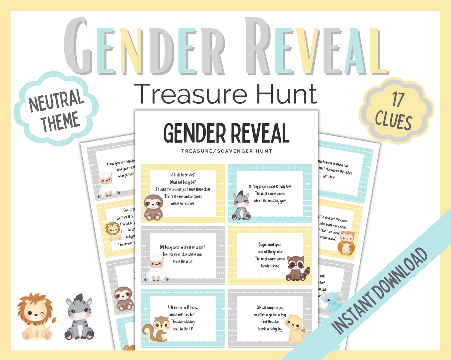 Neutral gender reveal hunt