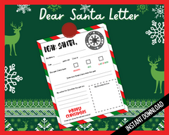 Letter to Santa red and green stripes