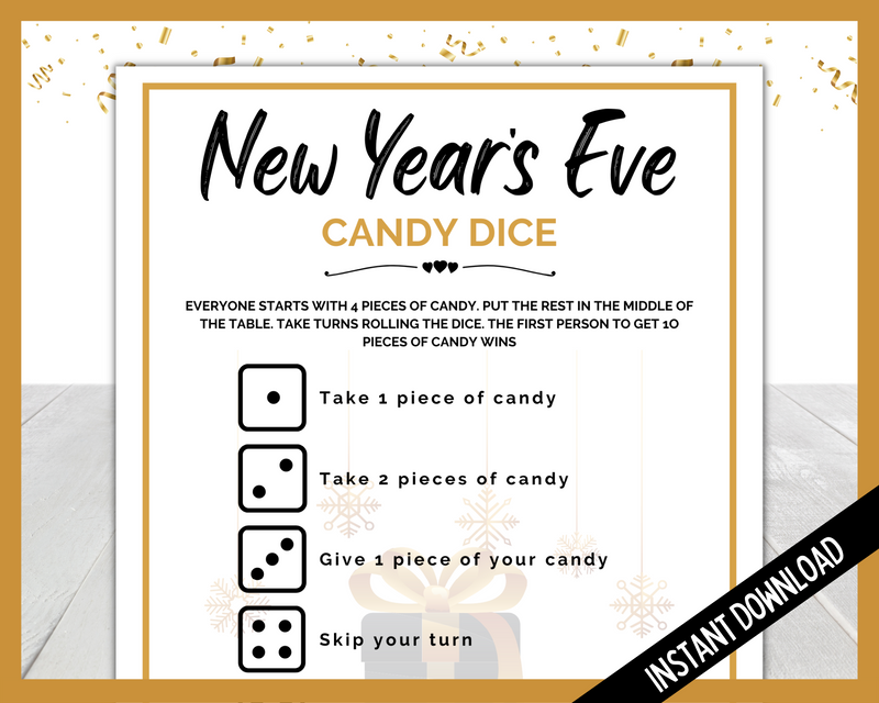 New Years Eve Candy Dice
