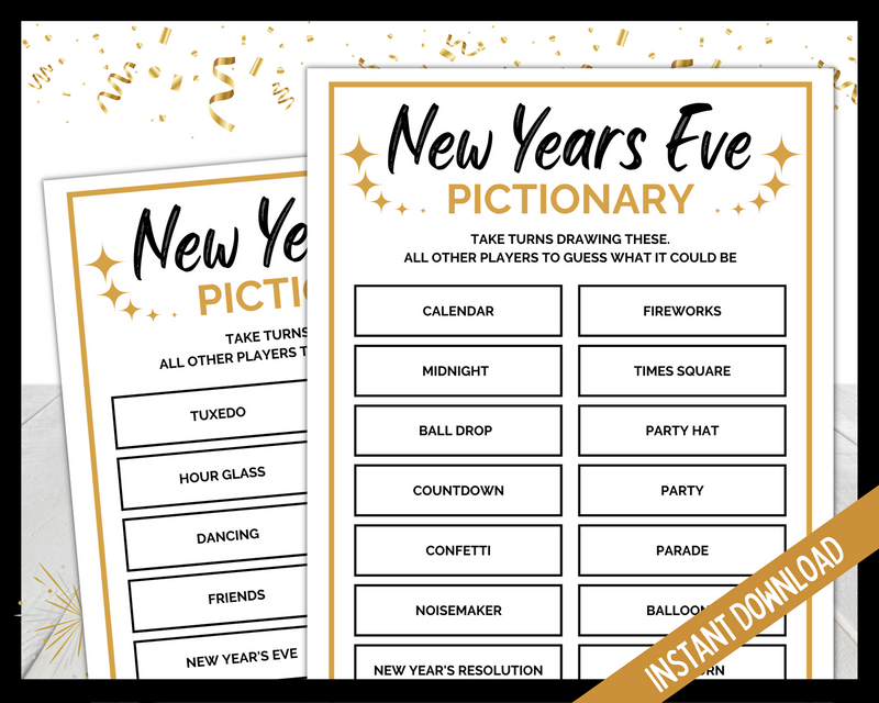 Pictionary New Years Eve Game