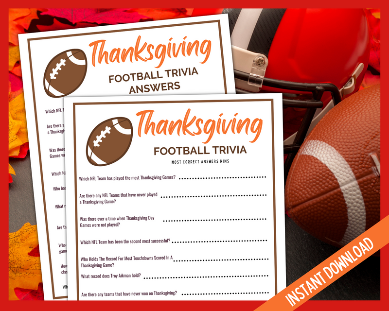 Thanksgiving Football Trivia