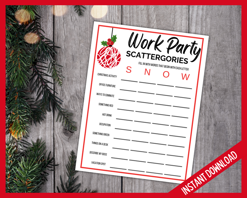 Christmas Office Party Scattergories