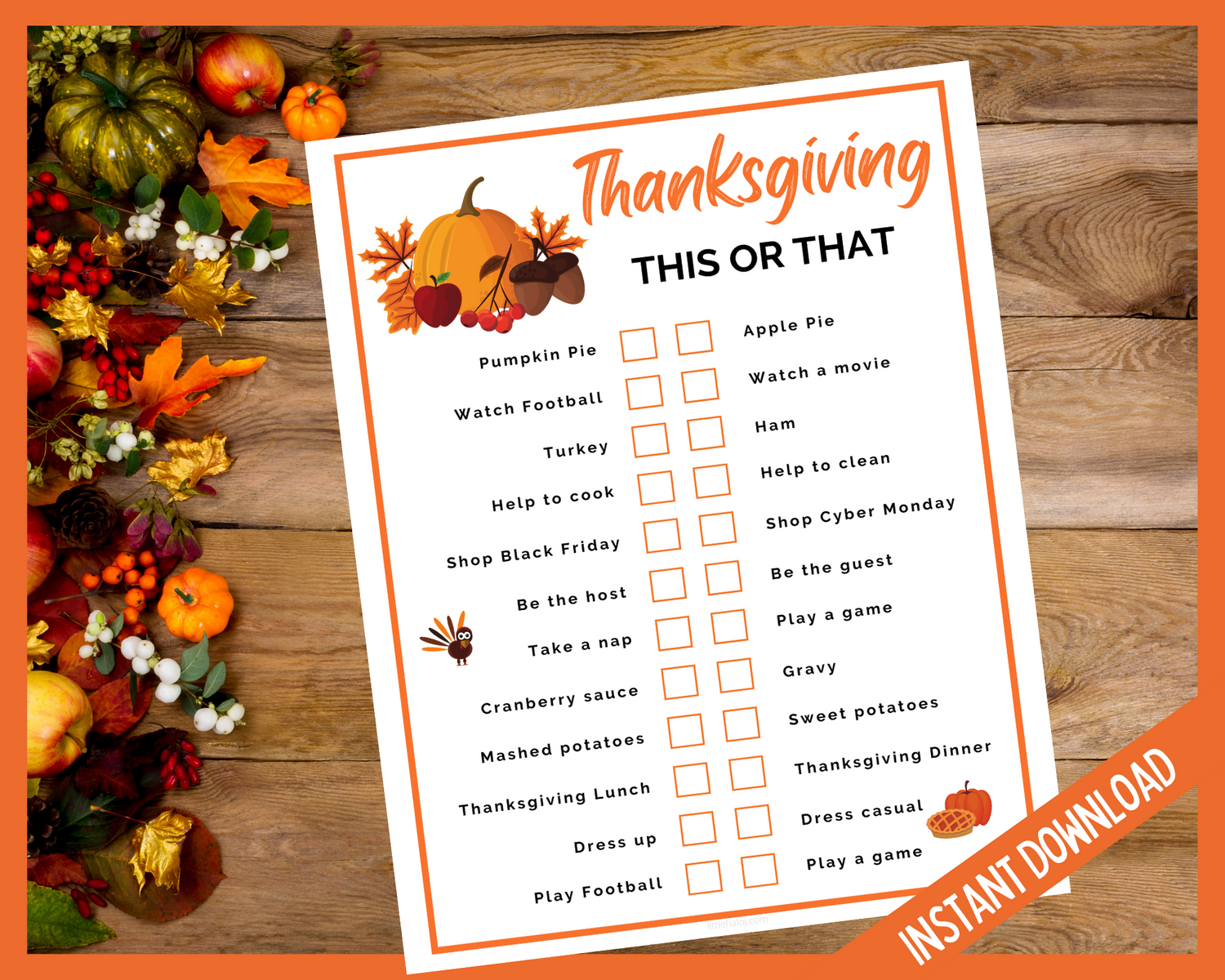 Thanksgiving Would you Rather Game