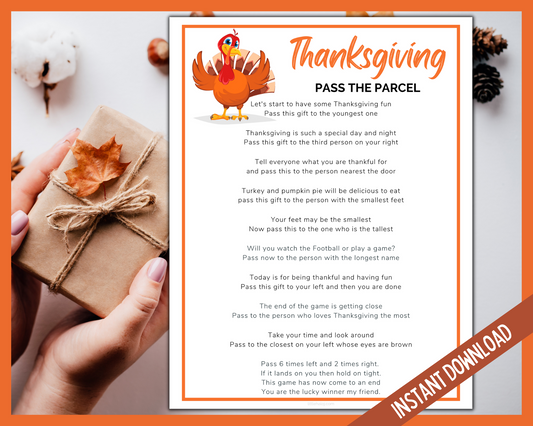 Thanksgiving Pass The Parcel Game