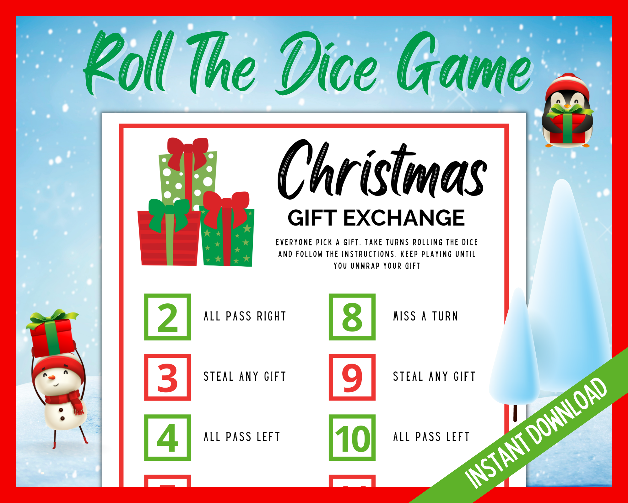 Christmas Gift Exchange Dice Game