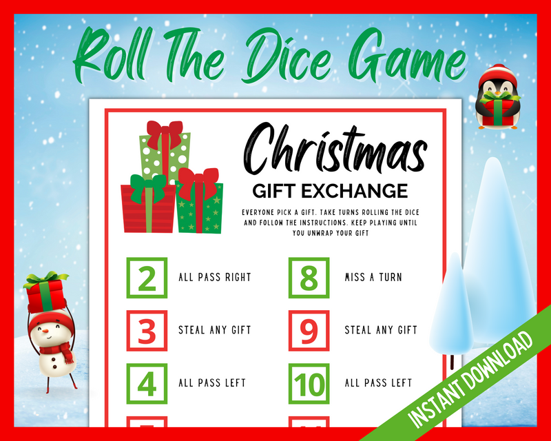 Christmas Dice Gift Exchange Game