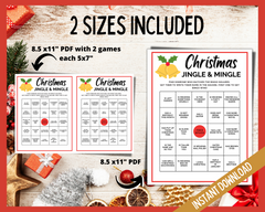 Christmas Jingle Mingle Bingo Game