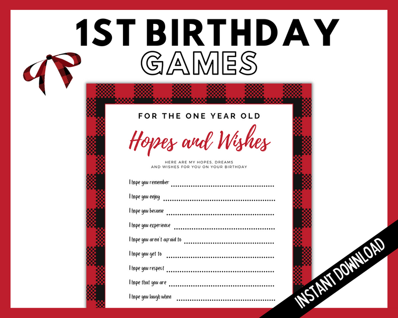 Buffalo Plaid Hopes and wishes for one year old