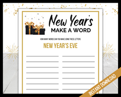 New Years Eve Make a Word Game