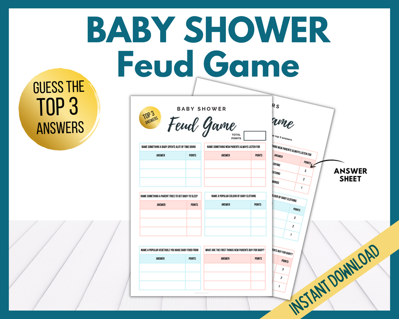 baby shower feud game