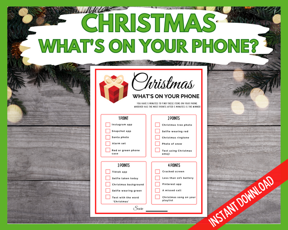 Christmas What's on your Phone Game – LittleHaloJ