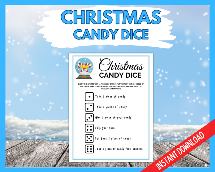 Christmas Candy Dice | LittleHaloJ for Christmas Candy Dice Game Free Printable