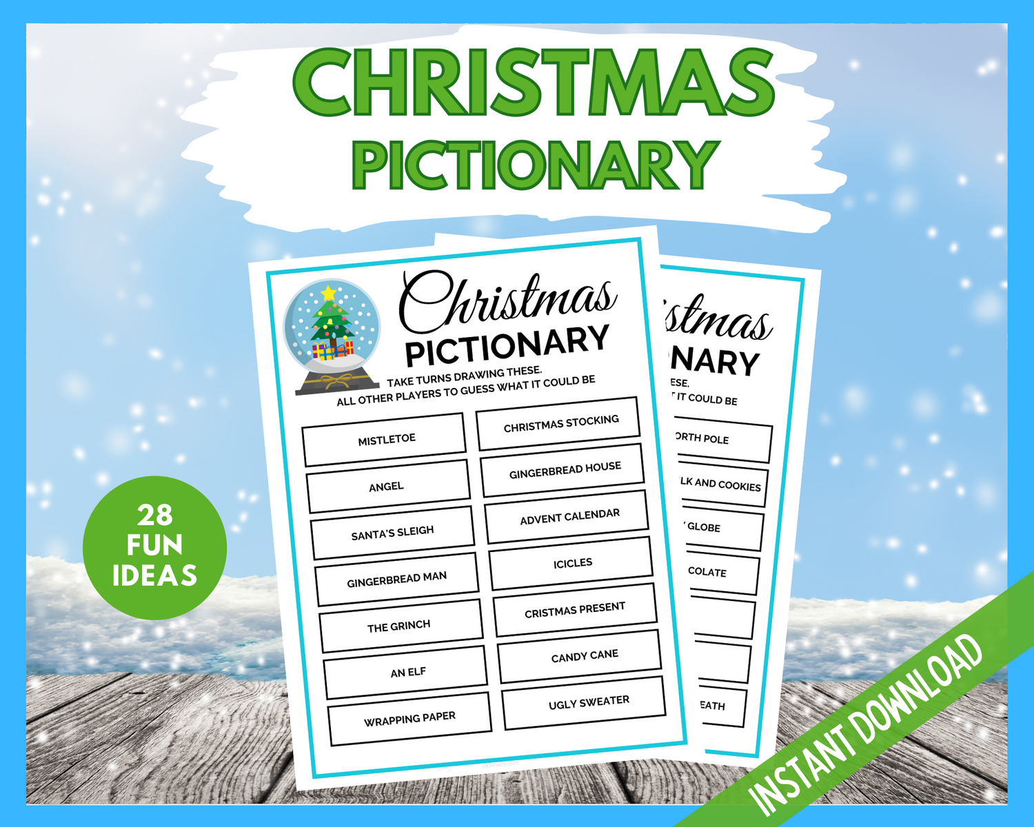 christmas pictionary cards