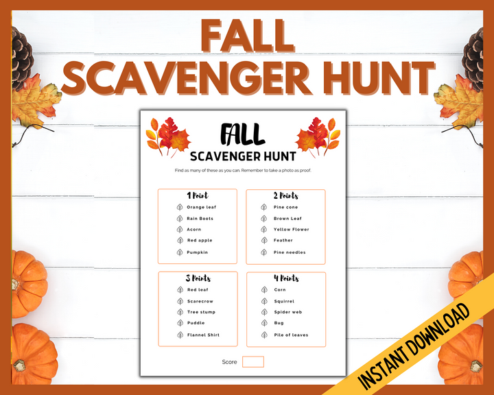 Printable Fall Scavenger Hunt