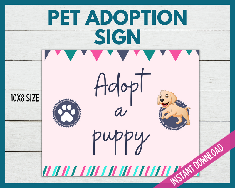 Adopt a puppy sign