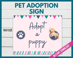 Adopt a puppy sign