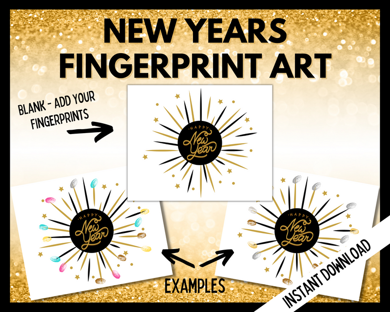 New Year's Eve Fingerprint Art