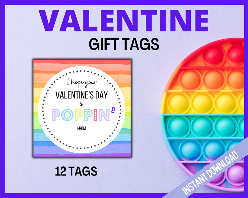 Pop It Valentines Day Tags