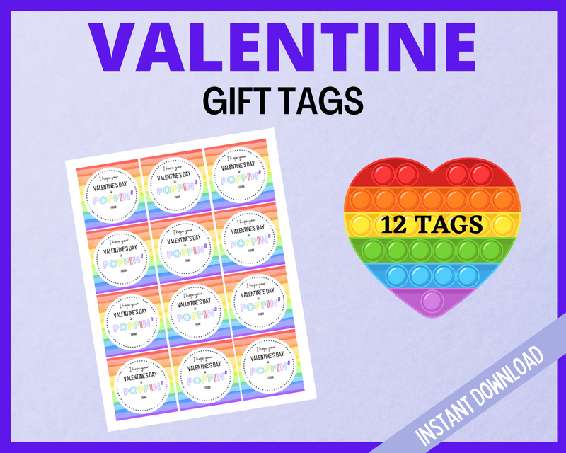 Pop It Valentines Day Tags
