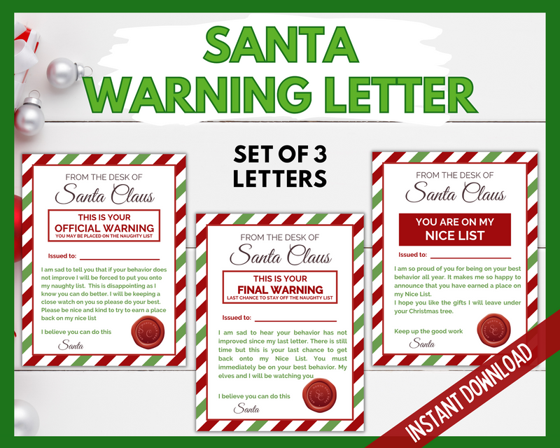 Santa Warning Letter