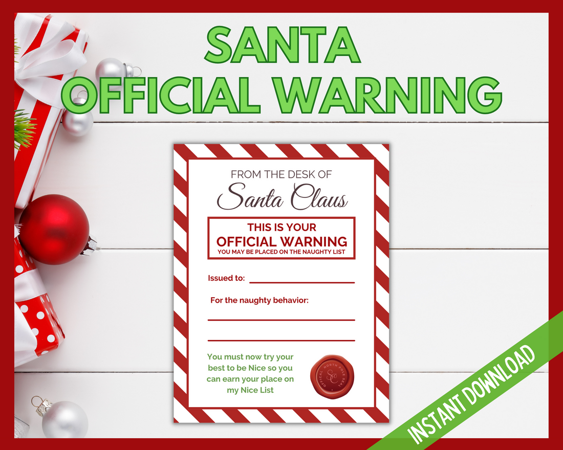 Santa Warning Letter Set – LittleHaloJ