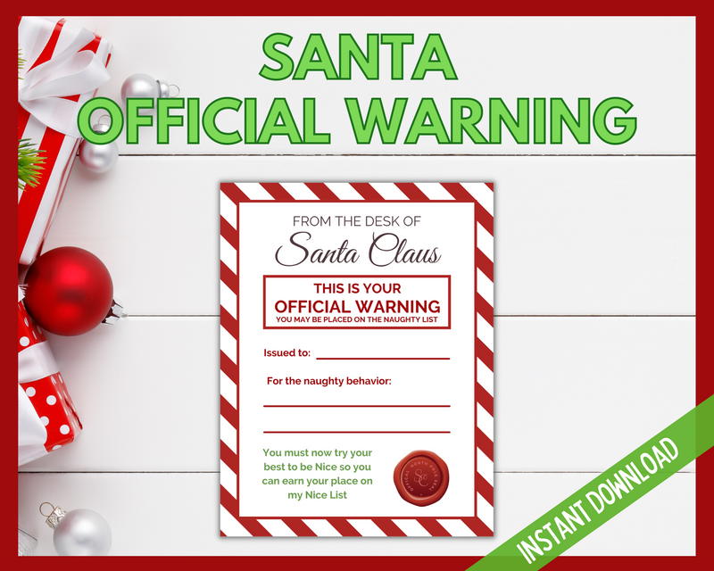 Santa Official Warning