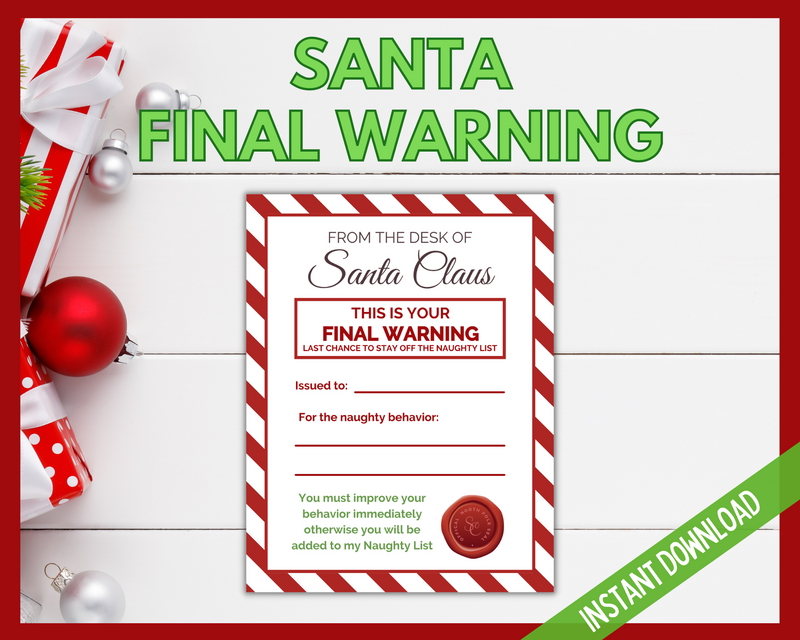 Santa Final Warning Letter