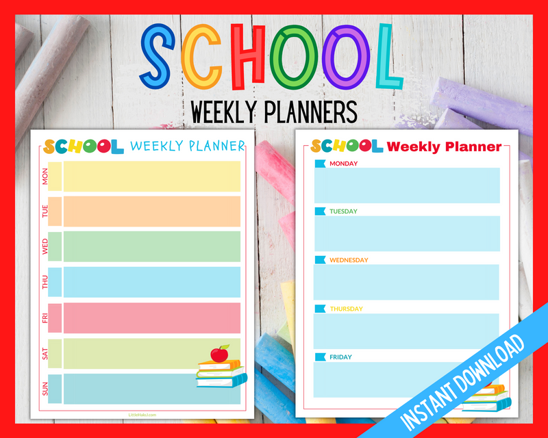 Back to school weekly planners