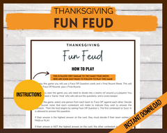 Thanksgiving Fun Feud game