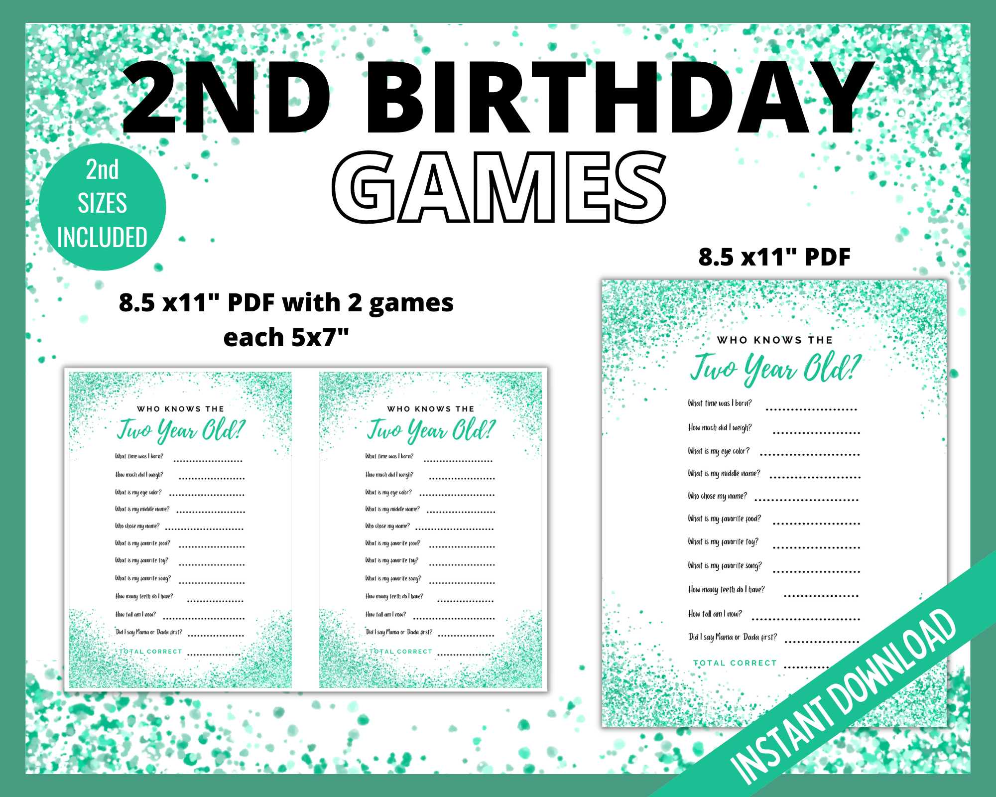 Second Birthday Games - Green | LittleHaloJ second-birthday-games-green-littlehaloj