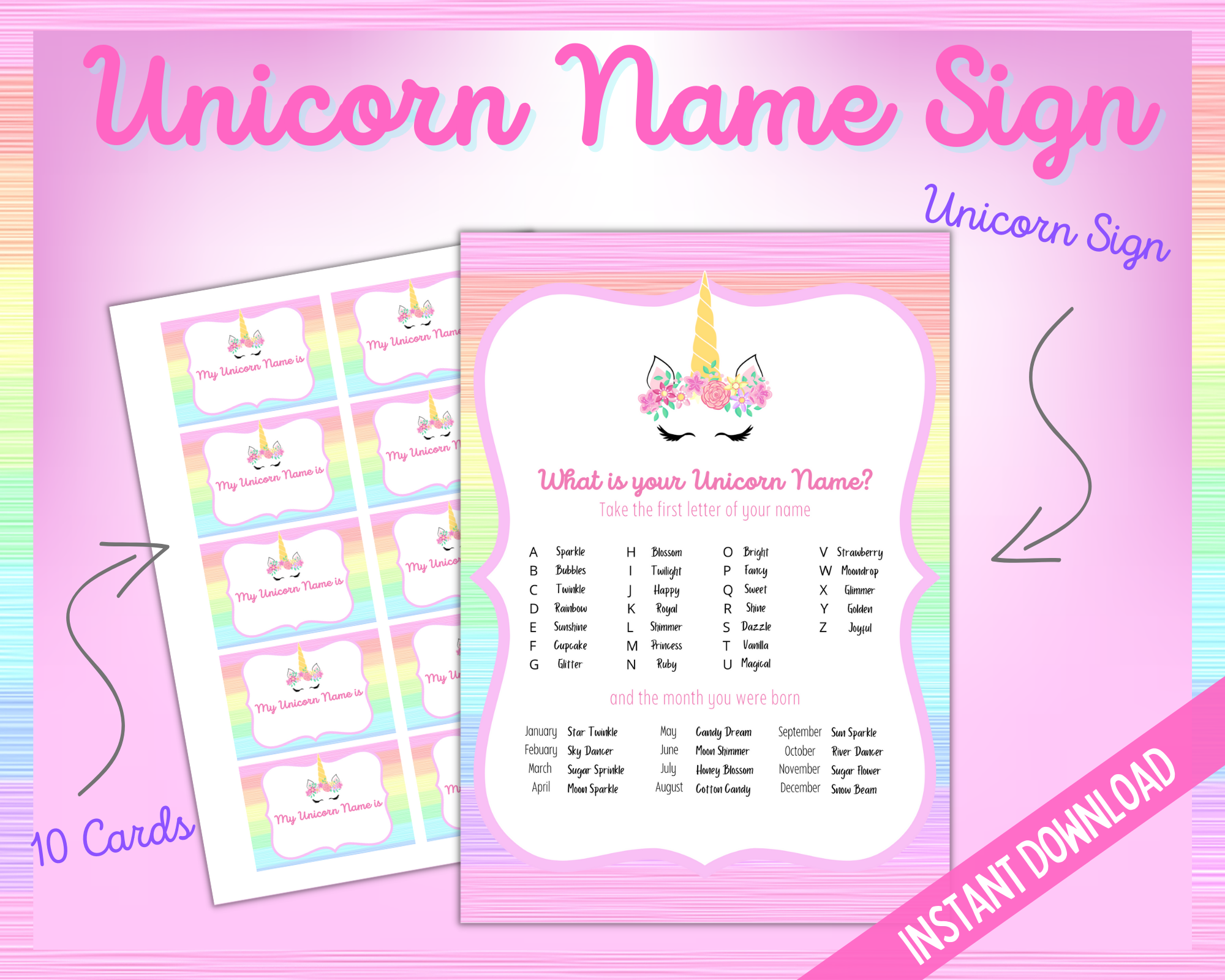 Whats your unicorn name game