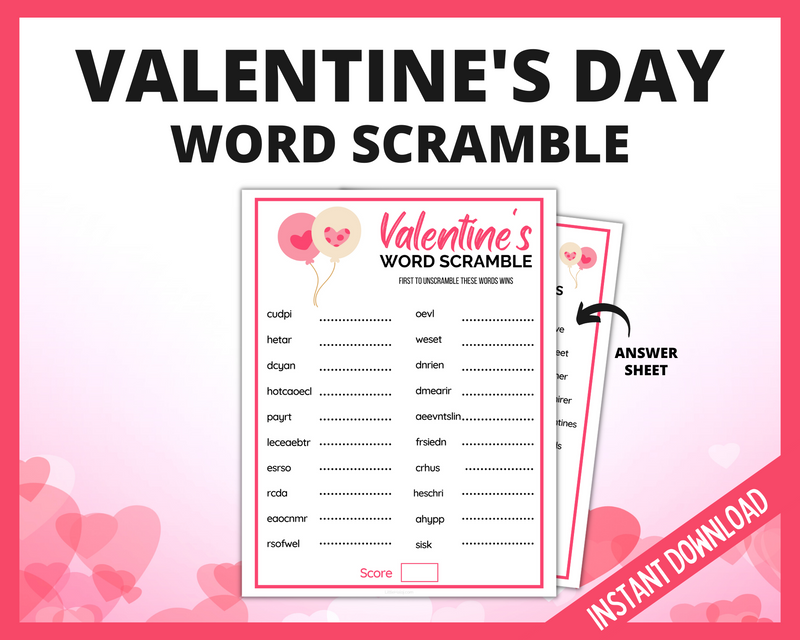 Valentine's day Word Scramble
