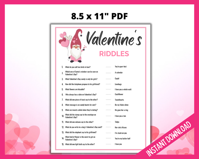 Valentines Riddles for kids