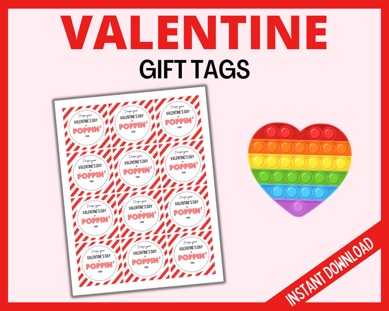 Valentine's Day Gift Tags - Red Stripes