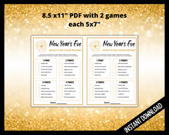 New Years Eve What's on your phone printable game