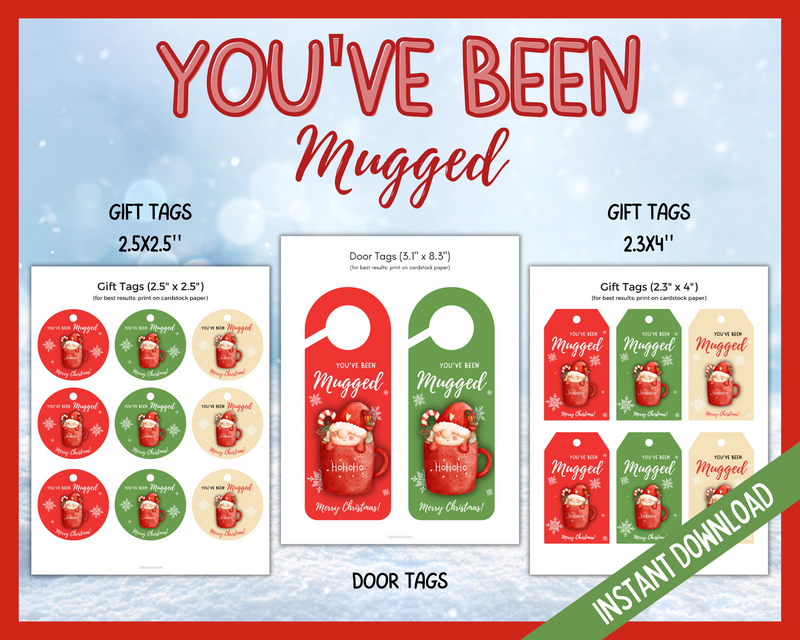 You've Been Mugged Gift Tags