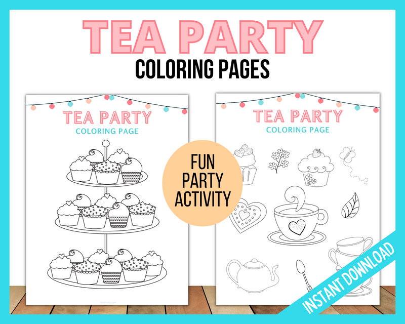 tea party coloring pages