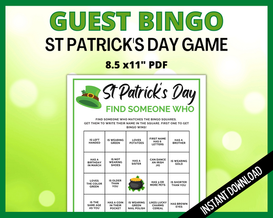 St Patrick's Day guest bingo