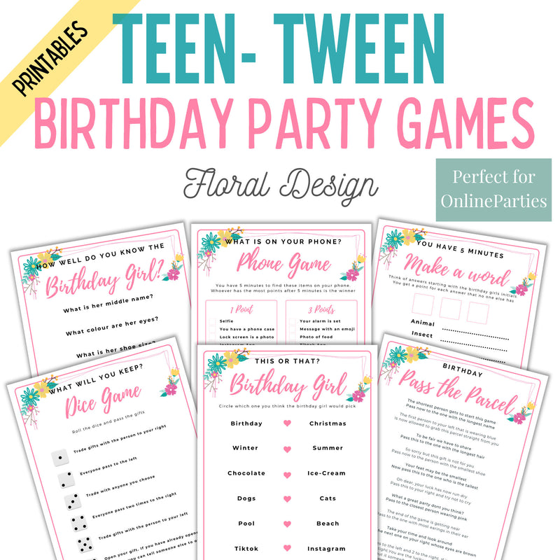 Teen Party Games - Floral